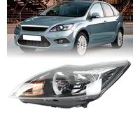 Left N/S Passenger Side Black Halogen Headlight Assembly Compatible With Ford Focus Mk2 2008-2011 Headlamp W/Bulbs UK