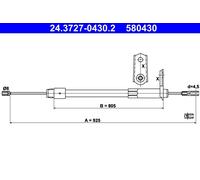 ATE 24.3727-0430.2 Handbrake cable