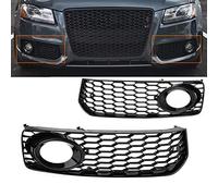 Left Right Black Fog Light Bumper Grill Grille Cover For S5 B8 for Coupe A5 for S-Line 2008-2012 RS5 Style