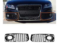 Left Right Black Fog Light Bumper Grill Grille Cover For S5 B8 for Coupe A5 for S-Line 2008-2012 RS5 Style