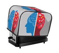 Left & Right Brain Toaster Cover 2 Slice, Waterproof Bread Machine Covers with Pockets Universal Size Kitchen Small Appliance Cover with Handle, Dust and Fingerprint Protection