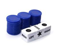 Left Right Centre Dice Game - Left Right Centre Dice Game | Left Right Centre Table Game with 3 Dices and 24 Colour Chips for Family Evenings, Friend Meetings, Travel, Outdoor Camping