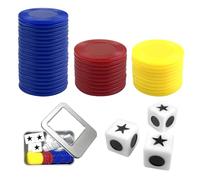 Left Right Centre Dice Games 3 Dices and 40 Colorful Chips with Storage Box Funny Dice Game Left Right Centre Dot Board Sets Portable Interactive Dice Toy Round Corner Dice for Party Friend Gatherings