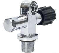 Left Right Hand Scuba Valve Set for Twin Cylinders 3500PSI DIN and for YOKE Compatible Chrome-Plated Brass Safety Release Port G3/4 Thread Black 18cm 13.5cm(Left-hand valve)