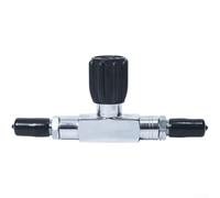 Left Right Hand Scuba Valve Set for Twin Cylinders 3500PSI DIN and for YOKE Compatible Chrome-Plated Brass Safety Release Port G3/4 Thread Black 18cm 13.5cm(Intermediate rod)