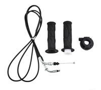 Left Right Handlebar Grips and Throttle Cable Set for GY6 125-150CC Scooters Mopeds ATVs, Rubber Grip Pair with Accelerator Wire Kit Replacement