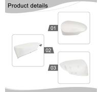Left Side Wing Mirror Cover Cap for Yaris (2012-2020) - Gloss Black & White ABS Plastic Exterior Mirror Assembly Protection, Direct(WHITE)