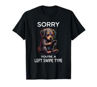 Left Swipe Type Funny Online Dating App Cute Puppy Dog T-Shirt
