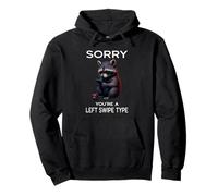 Left Swipe Type Funny Online Dating App Meme Cute Raccoon Pullover Hoodie