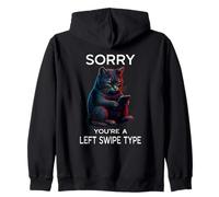 Left Swipe Type Funny Online Dating App Meme Kitten Cat Zip Hoodie