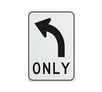 Left Turn Only Sign 12 X 8 Inches Aluminum Sign Reflective - Uv Protected, Waterproof, Weatherproof And Fade Resistant - 4Pre-Drilled Holes