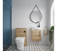 Left Wall Hung Vanity Unit WC Cistern Toilet Tap Oak Black 440mm Balterley Grey One Size