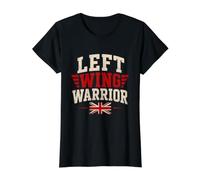 Left Wing Warrior UK Political Slogan British Patriotic Value Graphic T-Shirt, Women, Black, M