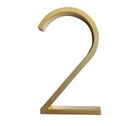 LEFTART 127mm Golden Floating Modern House Number Satin Brass Door Home Address Numbers, For House Digital Outdoor Sign Plates 5 Inch(White)