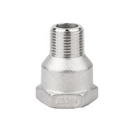 BSP Female to Male Thread Reducer, for Home DIY 304 Stainless Steel Pipe Fitting Connector Adpater(DN25 to DN20)