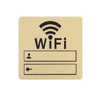 LEFTART WIFI Sign 3D Acrylic Mirror Wall Stickers Rewritable Handwriting Account And Password, For Public Shope Restaurant WIFI Signage(10cmx10cm gold)