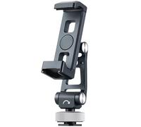 LEFTFOTO Metal Universal 360° Rotatable Phone Tripod Mount Clip with Cold Shoe Multi-Angle Adjustable Holder Fits 2.32-3.78in Phones