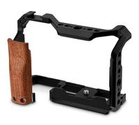 Leftfoto ZV-E10 II Upgrade Metal Cage for Sony Alpha ZV-E10 II Camera Protection Frame Rig,Built-in Ergonomically Designed Wood Handle,Quick-Release Plate for Arca for Vlog Video Shooting