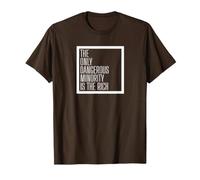 Leftist Anti Capitalism Corporate Greed T-Shirt, Men, Brown, Small