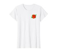 Leftist Democratic Socialist Rose Symbol Value Graphic T-Shirt, Women, White, L