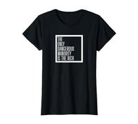 Leftist Pro Immigration Pro Refugee T-Shirt, Women, Black, Large