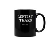 Leftist Tears Hot Cold Ceramic Coffee or Tea Mug, 11oz, Black