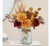 Leftover Fake Fall Flowers in Vase,Fall Flower Arrangements,Fall Floral Arrangement,Fall Table Decor,Fall Centerpieces for Tables,Fall Kitchen Decor,Fall Coffee Table Decor