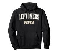 Leftovers Crew Thanksgiving Varsity White and Tan Letters Pullover Hoodie