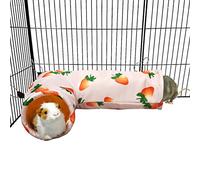 LEFTSTARER Guinea Pig Corner Tunnel & Tubes Collapsible, Dia 3.9in, Fit Hedgehog Piggy Hamster Hide and Shuttle, Hideout for Small Pet Toys and Cage Accessory (2. Tunnel-Strawberry)