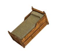 Leftwei 1:12 Scale Dollhouse Single Bed Vintage Style with Drawers Bedding for Miniature Bedroom Decoration (17.2 * 8.9 * 9.1cm)