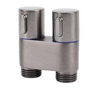 Leftwei 1 in 2 Out Angle Valve, G1/2 Male Thread Double Control Copper Angle Valve with Independent Water Control, Ideal for Bathroom, Toilet, Bidet, Balcony & Kitchen (Gray)