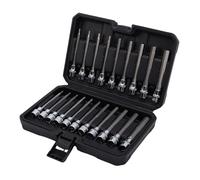 Leftwei 20 Piece 3/8in Drive Extra Long Hex Bit Socket Set Metric 3-12mm SAE 1/8-7/16 in Hex Socket Set Enhanced Grip Versatility for Machinery Repair Assembly with Storage Case