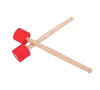 Leftwei 2PCS Bass Foam Drum Mallet Soft EVA Foam Head Ideal for Percussion Instruments Comfortable Oak Handle (Red)