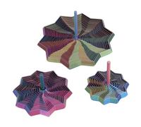 Leftwei 3PCS 3D Printed Expanded Sensory Fidget Star Toys Polygonal Finger Rotating Sensory Stress Relief Spinning Tower Toy with Handle Stocking Stuffers for Adults Kids Gift (Yellow Blue Purple)