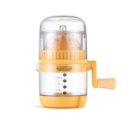 Leftwei 4.1in Hand Press Manual Juicer, Lemon Orange Lime Grapefruit Squeezer, Rotating Handle Juicer with Built in Measuring Cup & Pouring, Ideal for Camping, Outdoor & Home (Yellow)