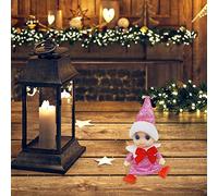 Leftwei 4 Pcs Christmas Elf Dolls, Miniature Size 4.2 Inches Dolls with Movable Head, Arms & Legs, Cute Dress Up Doll Toys, Ideal for Kids Xmas Gift