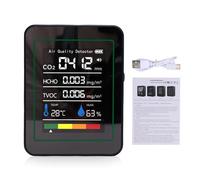 Leftwei 5 in 1 HCHO Meter Portable with Color Screen for Home Office Vehicle Multi Gas Detection Smart Environment Monitor (MT05 Black)
