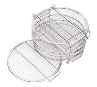 Leftwei 5 Tier Stackable Dehydrator Rack, Stainless Steel Drying Rack for Fryer with Anti Scalding Gloves, Fit for Fruit Vegetables Meat Jerky