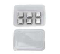Leftwei 6 Pack Pure Ti Ice Cubes, Reusable Non Diluting Metal Cooling Cubes for Whiskey Cocktails, Metal Whiskey Stones with Sealed Glycerin Solution for Rapid Chilling