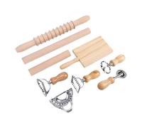 Leftwei 9 Pieces Pasta Making Tools Set, Gnocchi Pasta Making Tools, Ravioli Stamp Rolling Pin Kit with Kitchen Design, Ideal for Home Kitchen