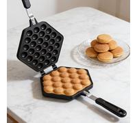 Leftwei Bubble Waffle Maker- Electric Non Stick Hong Kong Egg Waffler Cast Aluminium Griddle w Ready Indicator Light Ready in Under 5 Mins for Breakfast Lunch Cafe Cake Shop