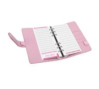 Leftwei Budget Book, A6 Loose Leaf Budget Planner with 12 Color Expense Sheets, 8 Clear Zipper Pockets & 2 Sticker Labels (Shining Pinkish)