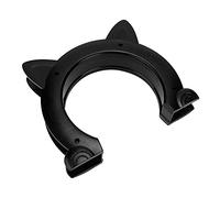Leftwei Cat Door Cute Interior Cat Head Shaped Pet Pass Through Door with Fish Bone Pattern for Household Doors Made of Durable ABS Material (Black)