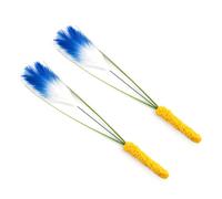 Leftwei Cat Teaser Wand Set 2PCS Fun Interactive Toys for Cats and Kittens Natural Play for Indoor Use Soft Plush Durable (Blue)