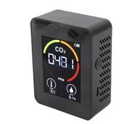Leftwei CO2 Detector, Air Quality Monitor Indoor Air Quality Tester CO2 Meter with Real Time Display Flashing Light Semiconductor Detection, Ideal for Agricultural Greenhouse Home Lab (Black)