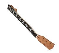 Leftwei Electric Guitar Neck, Mahogany Replacement Guitar Neck with Rosewood Fingerboard & Trapezoid Inlay, 22 Frets White Copper, with Adjustable Truss Rod