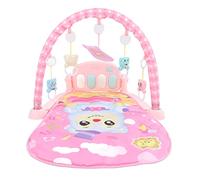 Leftwei Infant Gym Play Mat with Interactive Toys and Piano for Baby Tummy Time Safe Padded Material 30.3 X 21.7 Inches (Pink)