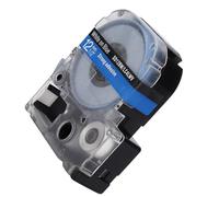 Leftwei Label Works, Oil Proof Wear Resistant Anti Label Tape, Transparent Durable Maker Tape, Suitable for Printer LW Series, Ideal for Labeling & Identification (12mm White Text on Blue Background)