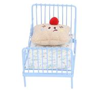Leftwei Miniature Bed Doll House Accessories 1:12 Scale Metal Frame and Cute Mattress for Role Playing Games (Blue Flower Pattern)