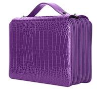 Leftwei Multi-Slot Pencil Case with 5 Zippers, Stylish Design for Easy Pen Storage, Ideal for Artists and Students, Durable PU Material, 252 Holes (Purple)